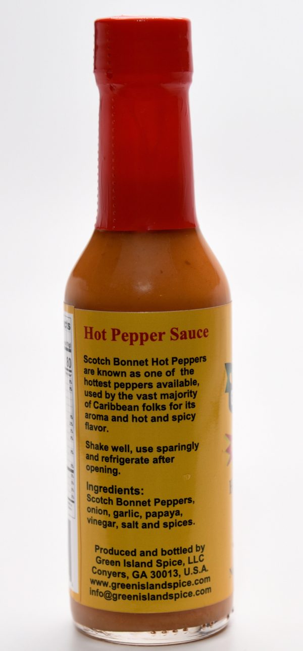 Green Island Spice Hot Pepper Sauce Papaya 5 oz bottle (Case of 12) Cheap