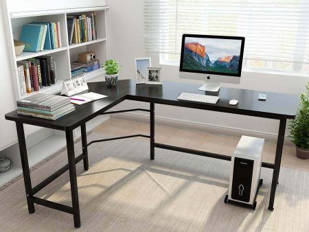 L-Shaped Desktop Computer Desk Black Fashion