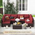 Homrest Outdoor Replacement Cushions for  6-Seat Patio Conversation Set, Wine Red Online now