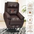 Electric Power Lift Recliner Chair Sofa for Elderly, Faux Leather Recliner Chair with Heated Vibration Massage, Side Pocket&USB Port(Brown) Online Sale