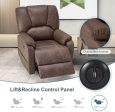 Electric Power Lift Recliner Chair Sofa with Massage and Heat for Elderly, Faux Leather Recliner Chair with Side Pockets & USB Port, Nut Brown Sale