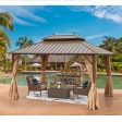 10 x13  Hardtop Gazebo Galvanized Steel Gazebos with Netting & Curtain For Discount