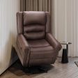 Power Lift Recliner Chair for Elderly, Faux Leather with Rivet Design Electric Recliner Chair with Heated Vibration Massage, Side Pockets & USB Port, Nut Brown For Discount