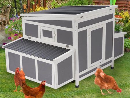 Outdoor Large Chicken Coop Wooden Cage Gray Cheap