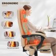 HOMREST Ergonomic Office Chair with Massage & Heating, Adjustable with Footrest, PU Leather (Khaki) Online now