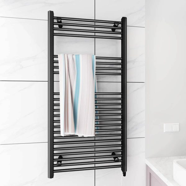 Towel Warmer Rack, Steel Heated Drying Rack Plug-in Wall Mounted Towel Warmer Rack for Bathroom (Black, 23 Bar) For Cheap