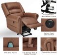 Power Lift Recliner Chair for Elderly, Faux Leather with Rivet Design Electric Recliner Chair with Heated Vibration Massage, Side Pockets & USB Port, Saddle Brown Online