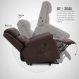 Electric Power Lift Recliner Chair Sofa for Elderly, Faux Leather Recliner Chair with Heated Vibration Massage, Heavy Duty & Safety Motion Reclining Mechanism, Brown Hot on Sale