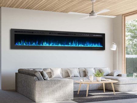 HOMREST 100 Inch Wall Hanging Electric Fireplace with 9 Insert LED Light Colors Online now