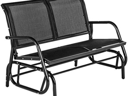 2 Seats Outdoor Swing Glider Loveseat Chair with Powder Coated Steel Frame Supply