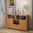 HOMREST Farmhouse Bar Cabinet with Storage, Wine Racks and Drawers for Dining Room and Living Room,Beige For Cheap