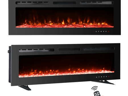 50 inch Electric Fireplace with Free Standing, Wall Mounted Insert Heater Remote Control Hot on Sale