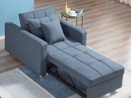 Sofa Bed 3-in-1 Convertible Chair Multi-Functional Adjustable Recliner, Sofa, Bed(Blue Gray) Online Hot Sale