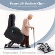 Power Lift Recliner Chair with Massage & Heat for Elderly, PU Leather Electric Recliner with 2 Side Pockets, Cup Holders & USB Port (Black) Sale