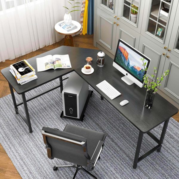 L-Shaped Desktop Computer Desk Black Fashion