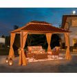 10 x13  Hardtop Gazebo Galvanized Steel Gazebos with Netting & Curtain For Discount