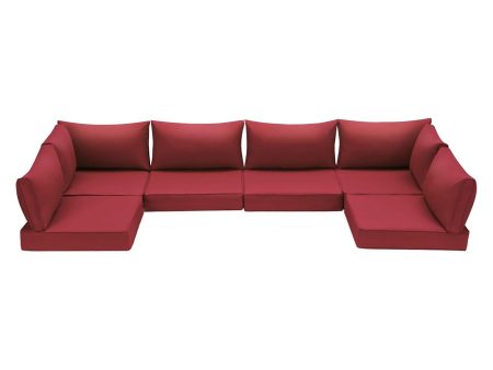 Homrest Outdoor Replacement Cushions for  6-Seat Patio Conversation Set, Wine Red Online now