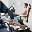 6-Point Massage Office Chair with Footrest, Ergonomic Gaming Chair Beige Online Sale