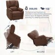 Electric Power Lift Recliner Chair Sofa with Massage and Heat for Elderly, Microfiber Recliner Chair with Side Pockets & USB Port, Brown Online Hot Sale