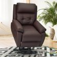 Electric Power Lift Recliner Chair Sofa for Elderly, Faux Leather Recliner Chair with Heated Vibration Massage, Side Pocket&USB Port(Brown) Online Sale