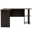 L-Shaped Computer Desk with Two-layer Bookshelves Dark Brown Online