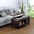 Coffee Table Lift Tabletop Wood Home Living Room Modern Lift Top Storage Brown on Sale