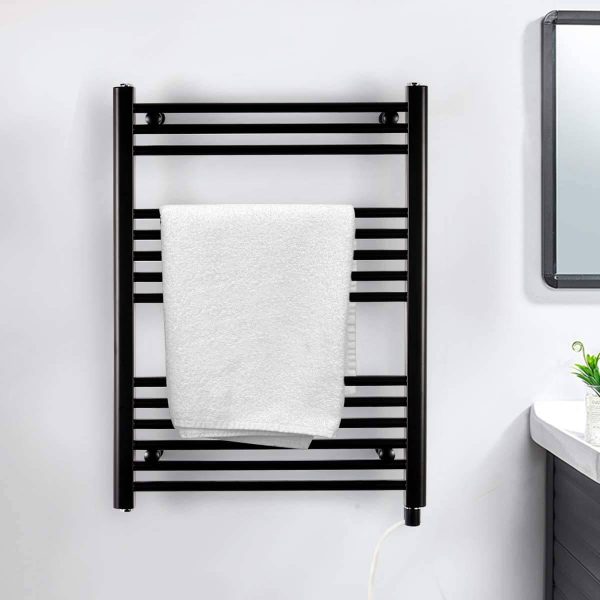 Towel Warmer Rack, Steel Heated Drying Rack Plug-in Wall Mounted Towel Warmer Rack for Bathroom (Black, 14 Bar) Online