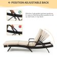 HOMREST Patio Lounge Chair for Outside, Chaise Lounge with Adjustable Backrest & Thickened Cushion, Khaki Sale