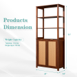 HOMREST Rattan Bookcase with cabinet, Heavy Duty Freestanding Bookcase With Storage Open Display, Walnut Brown Online