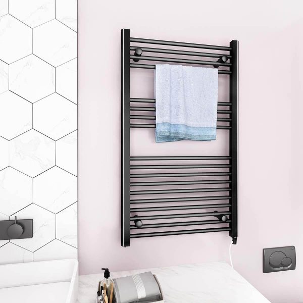 Towel Warmer Rack, Steel Heated Drying Rack Plug-in Wall Mounted Towel Warmer Rack for Bathroom (Black, 18 Bar) Cheap