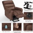 Electric Power Lift Recliner Chair Recliner Sofa for Elderly, Microfiber Recliner Chair with Heated Vibration Massage, 2 Side Pockets and USB Ports, Brown Discount