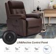 Electric Power Lift Recliner Chair Sofa for Elderly, Faux Leather Recliner Chair with Heated Vibration Massage, Side Pocket&USB Port(Brown) Online Sale