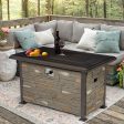 Homrest 44   Propane Gas Fire Pit Table 50000 BTU  w  Faux Ledgestone, Gray on Sale