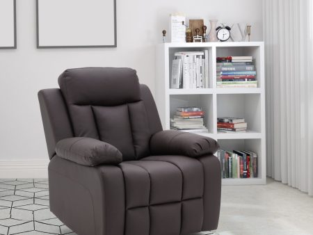 Breathable Leather Fabric Recliner Chair with PU Padded Seat Backrest, Dark Brown Online