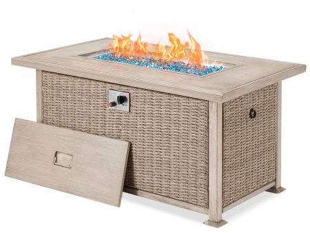 50 Inch Propane Fire Pit Table,50,000 BTU Gas Fire Pits with Aluminum Tabletop, Gray Online Hot Sale