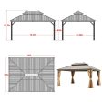 12 x16  Hardtop Gazebo Galvanized Steel Double-Roof Pergola w  Netting Curtain Sale