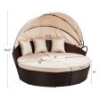 Outdoor Sectional Round Daybed with Retractable Canopy & Coffee Table Online Hot Sale