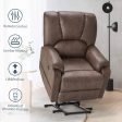 Electric Power Lift Recliner Chair Sofa with Massage and Heat for Elderly, Faux Leather Recliner Chair with Side Pockets & USB Port, Nut Brown Sale