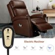 Electric Power Lift Recliner Chair, Faux Leather Electric Recliner for Elderly with Heated Vibration Massage, Side Pocket & Remote Control, Brown Online Hot Sale