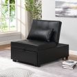 Folding Sofa Bed 4-in-1 Convertible Chair, Multi-Functional Adjustable Recliner,  Black Faux Leather Online Hot Sale