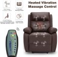 Electric Power Lift Recliner Chair Sofa for Elderly, Faux Leather Recliner Chair with Heated Vibration Massage, Side Pocket&USB Port(Brown) Online Sale