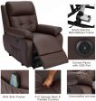 Electric Power Lift Recliner Chair Sofa for Elderly, Faux Leather Recliner Chair with Heated Vibration Massage, Heavy Duty & Safety Motion Reclining Mechanism, Brown Hot on Sale