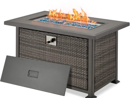 50 Inch Propane Fire Pit Table,50,000 BTU Gas Fire Pits with Aluminum Tabletop, Dark Gray Online Sale