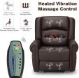 Power Lift Recliner Chair for Elderly, Faux Leather with Rivet Design Electric Recliner Chair with Heated Vibration Massage, Side Pockets & USB Port, Dark Brown Hot on Sale