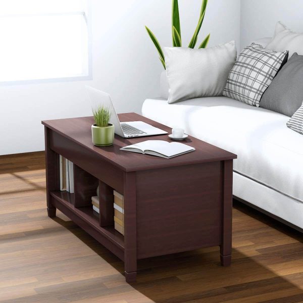 Coffee Table Lift Tabletop Wood Home Living Room Modern Lift Top Storage Brown on Sale