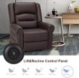 Power Lift Recliner Chair for Elderly, Faux Leather with Rivet Design Electric Recliner Chair with Heated Vibration Massage, Side Pockets & USB Port, Dark Brown Hot on Sale