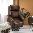 Electric Power Lift Recliner Chair, Faux Leather Electric Recliner for Elderly with Heated Vibration Massage, Side Pocket & Remote Control, Brown Online Hot Sale