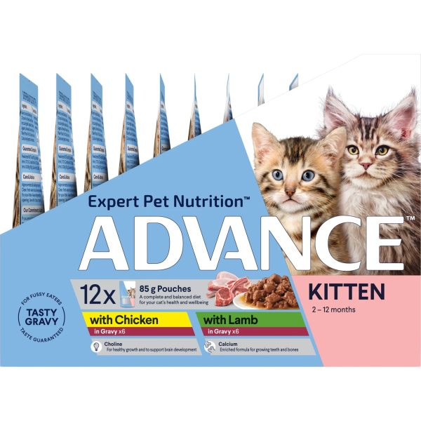 ADVANCE™ Kitten Chicken in Gravy & Lamb in Gravy Multipack Pouches Online Sale